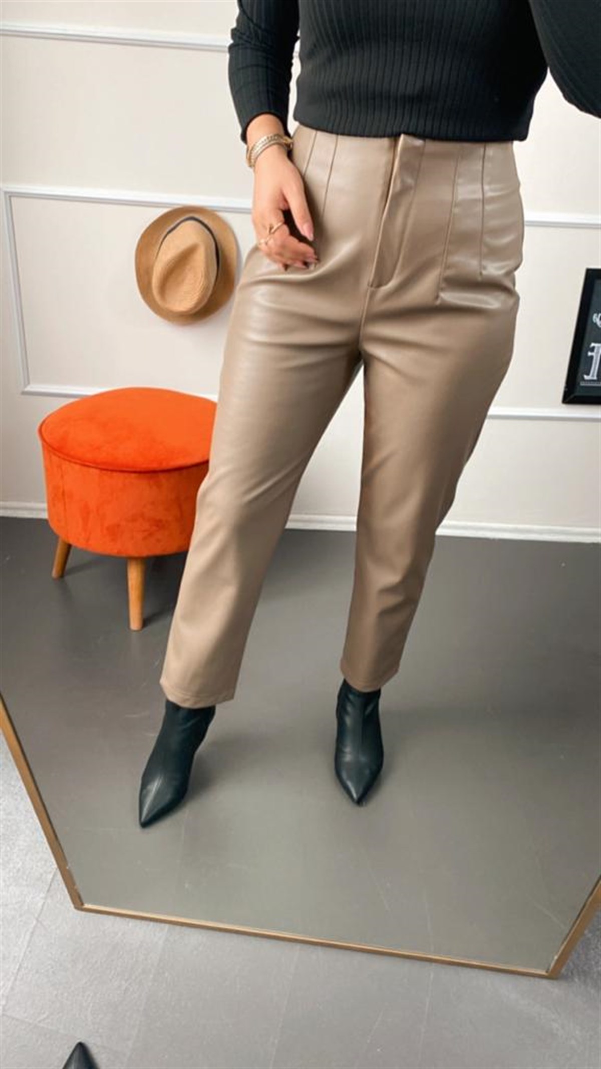 Penslı derı pantalon