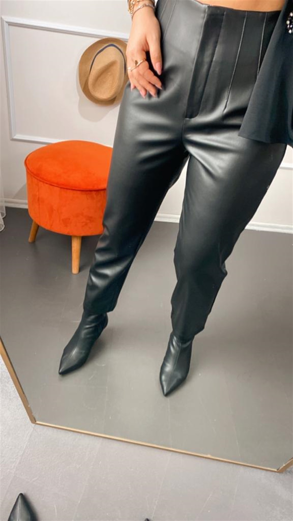 Penslı derı pantalon