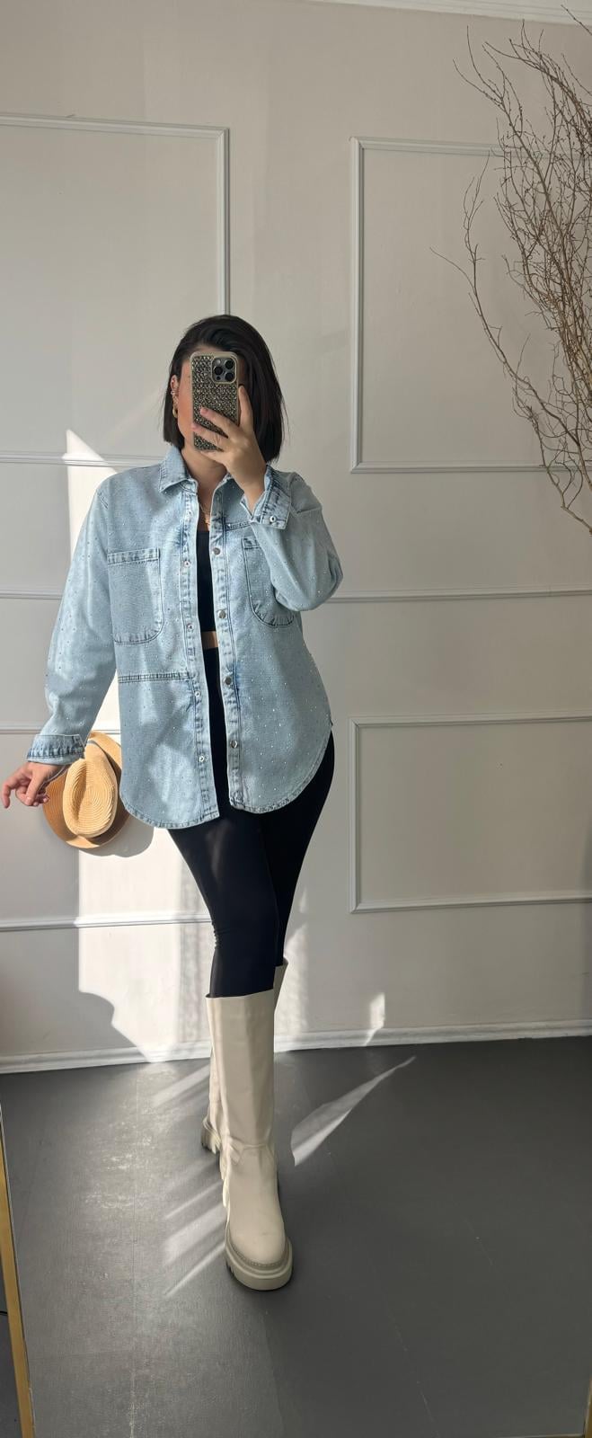 Pullu Denim Ceket