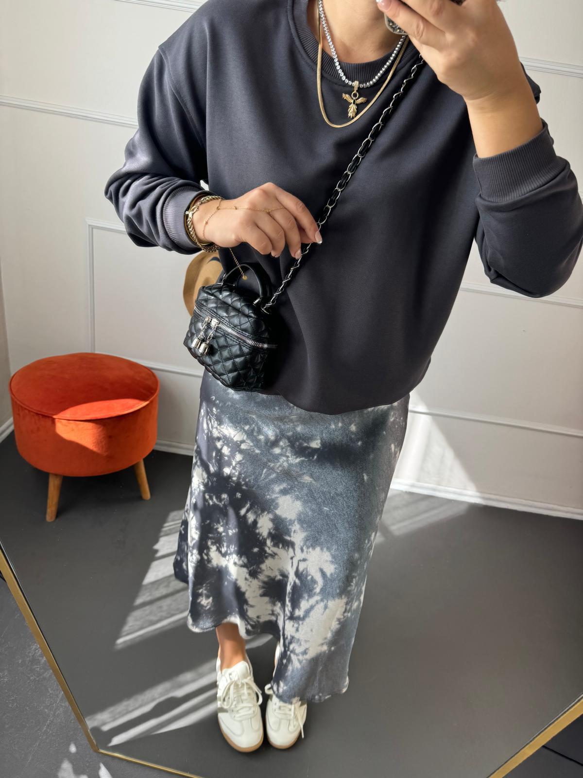 Şardonsuz Pamuklu Oversize Sweatshirt