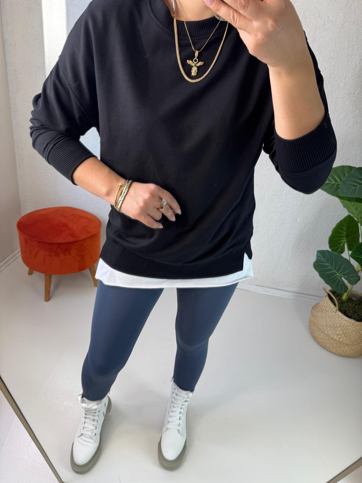 Şardonsuz Pamuklu Sweatshirt