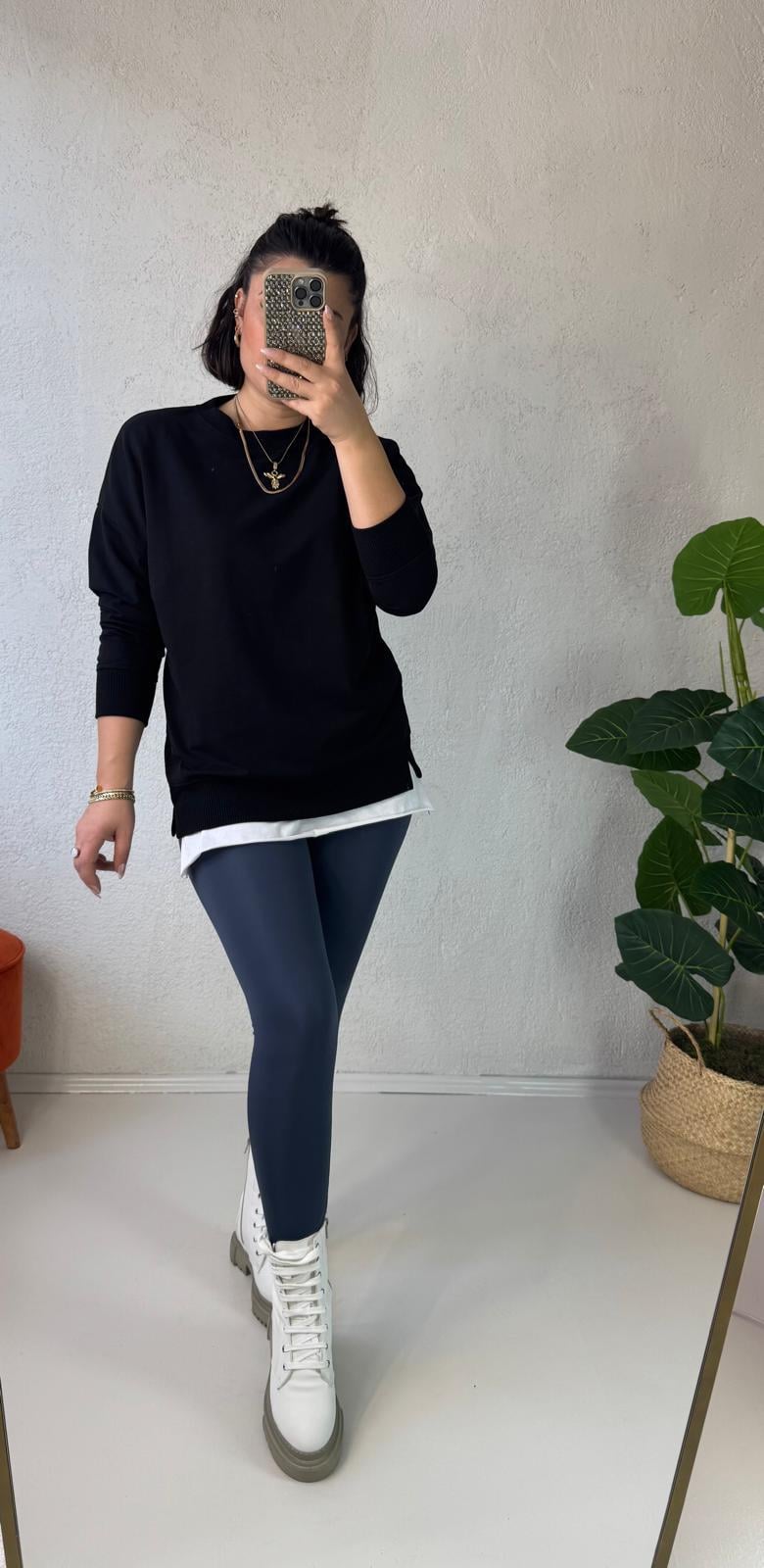 Şardonsuz Pamuklu Sweatshirt