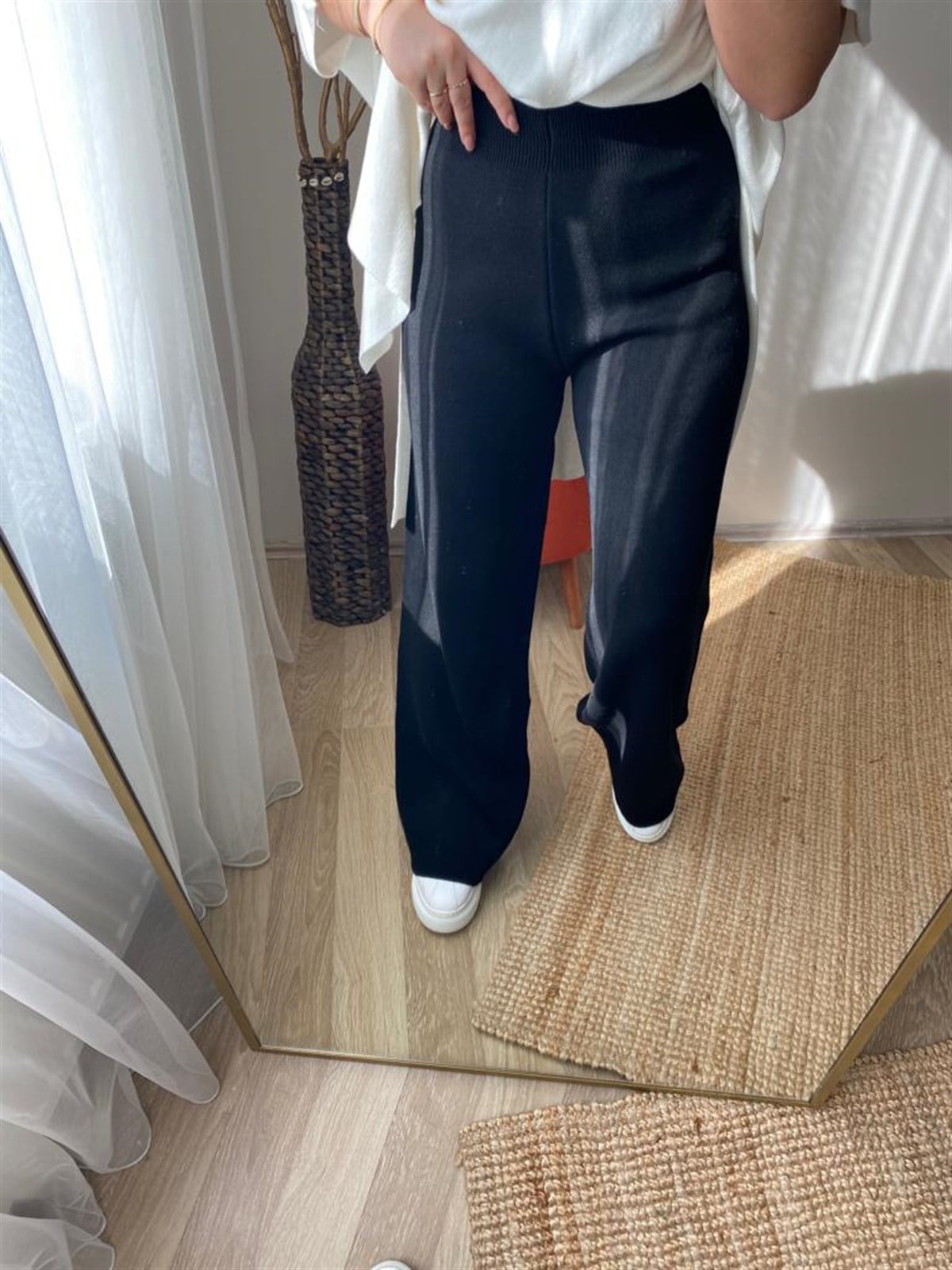 Standart beden celık orgu trıko pantalon