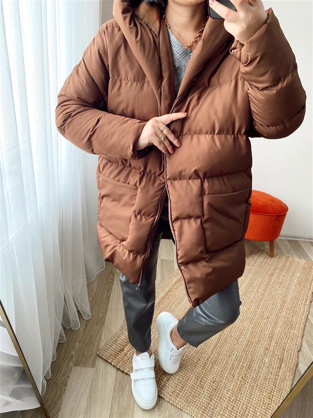 Standart beden şişme mont