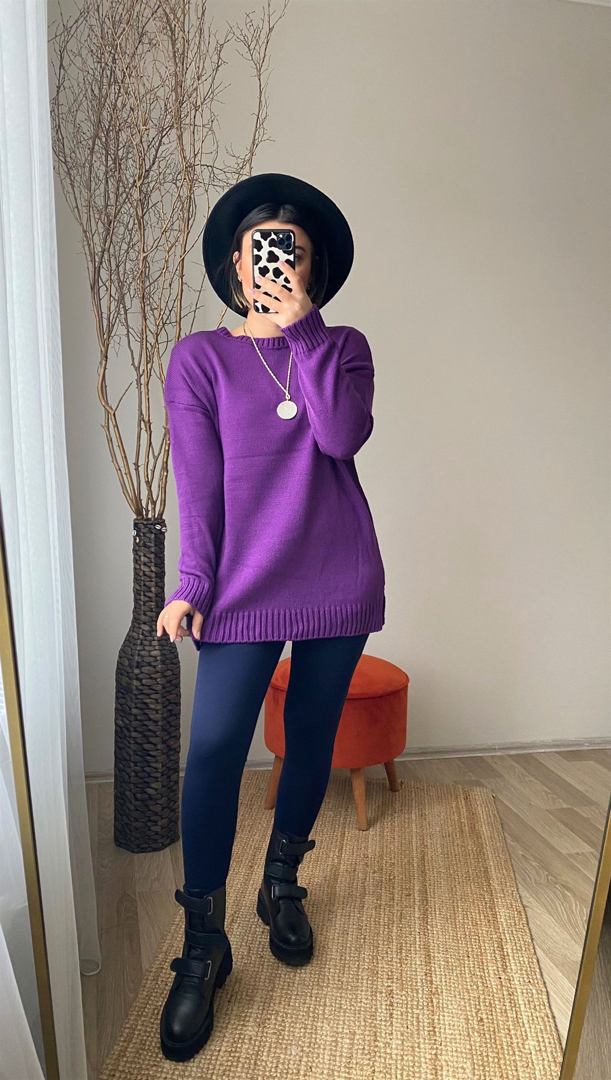 Standart beden yandan yırtmaclı standart beden trıko