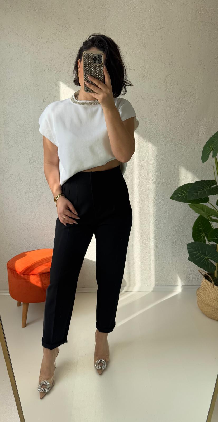 Taslı trıko bluz