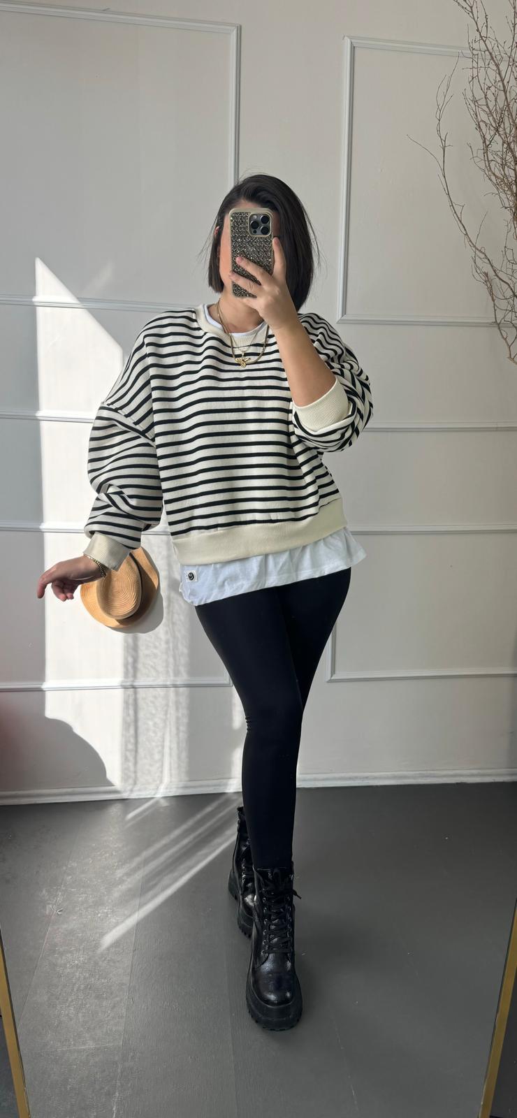 Tshirt Detaylı Sweatshirt
