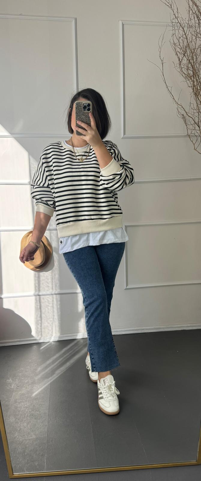 Tshirt Detaylı Sweatshirt