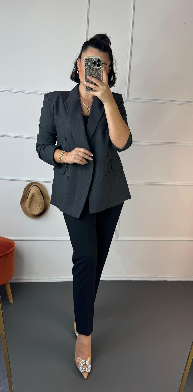 Vatkalı Astarlı Blazer Ceket