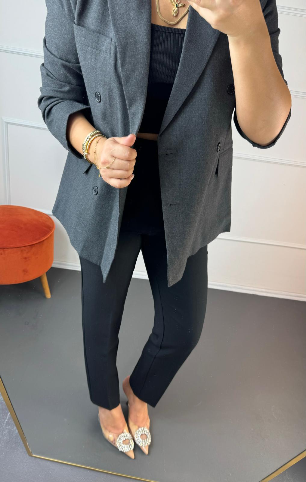 Vatkalı Astarlı Blazer Ceket