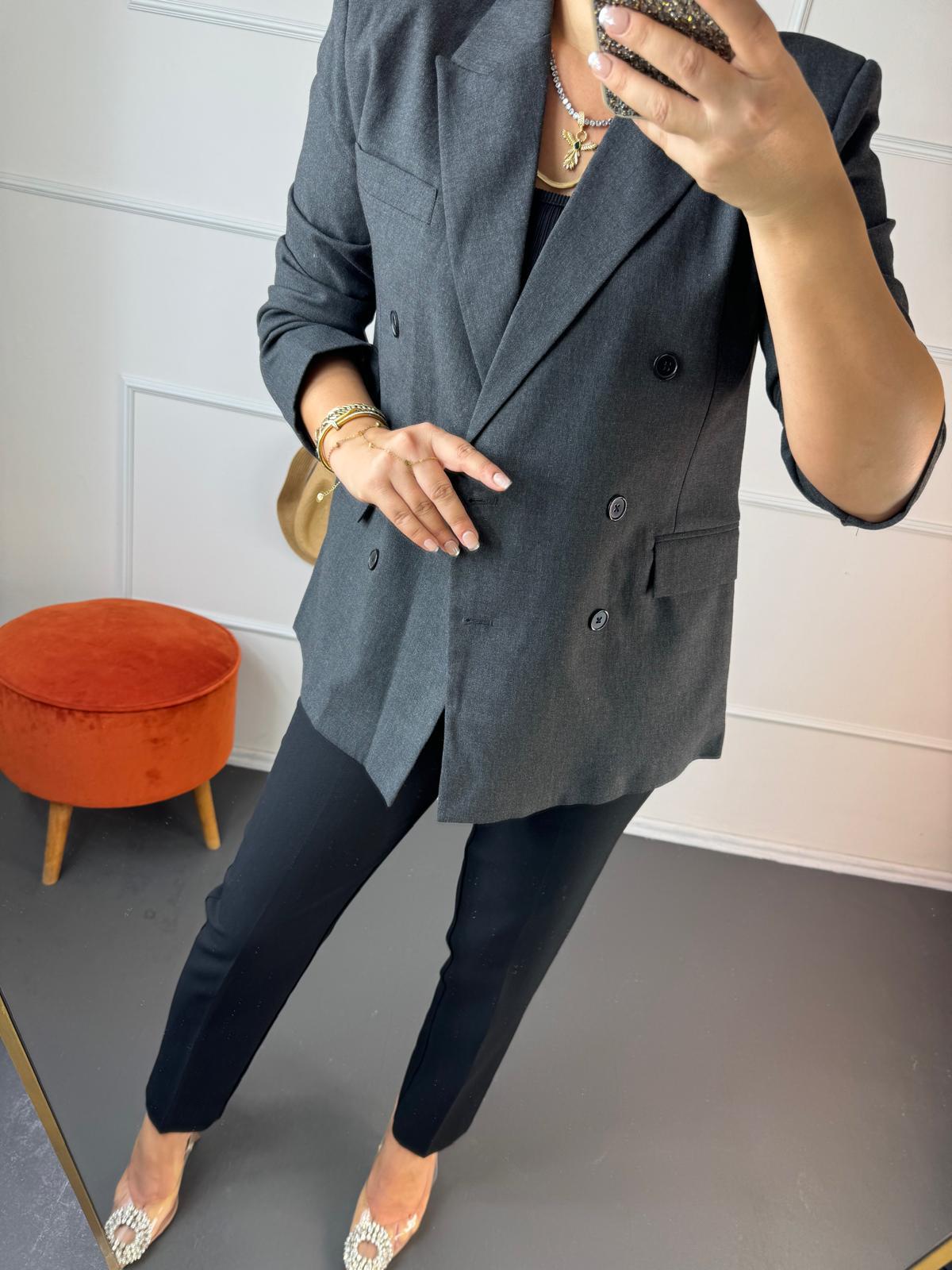 Vatkalı Astarlı Blazer Ceket