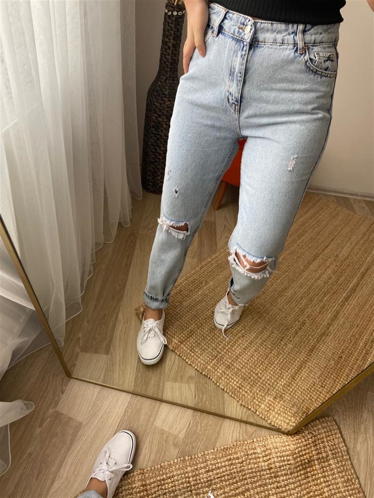 Yukse bel mom jean