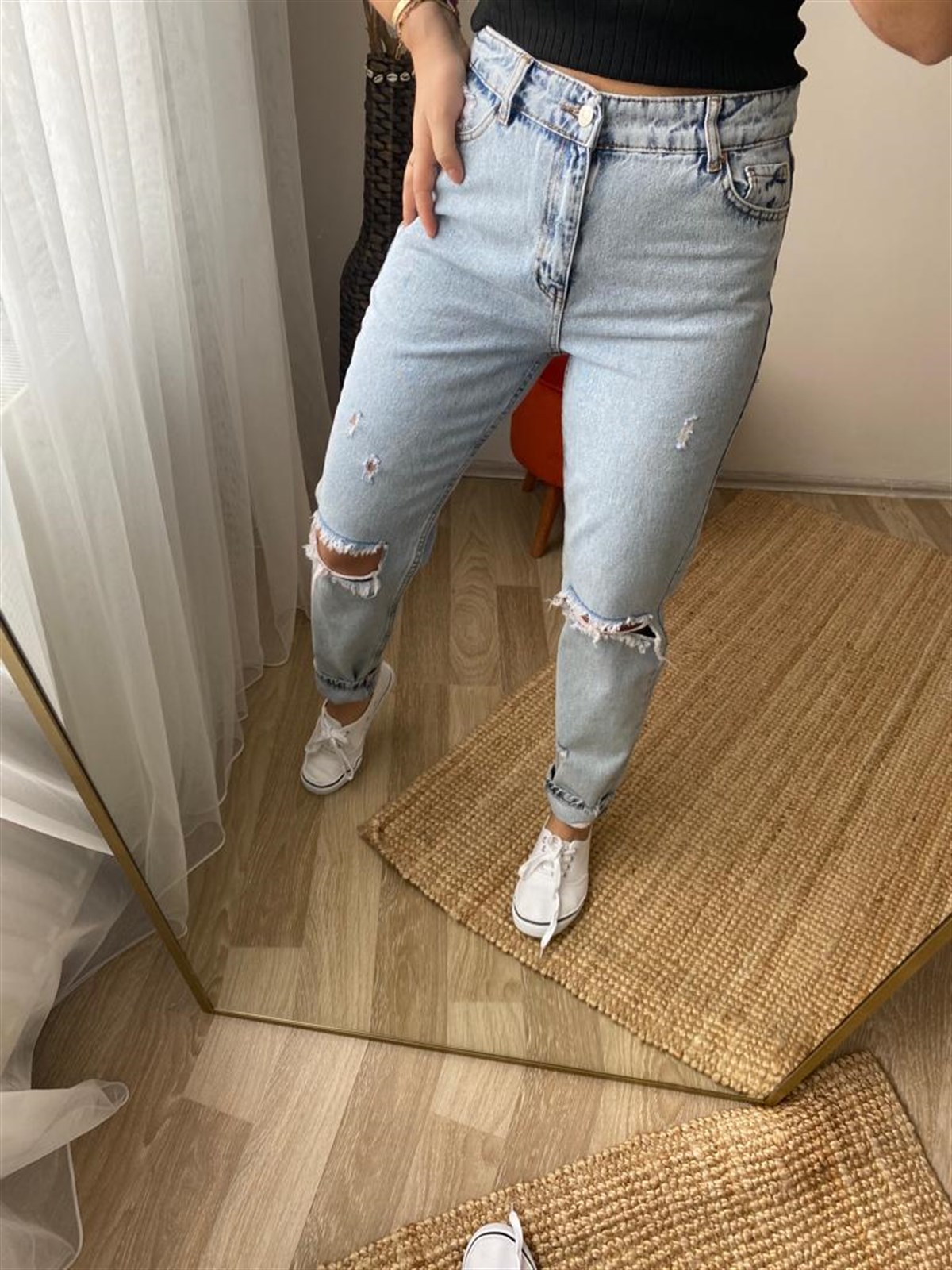 Yukse bel mom jean