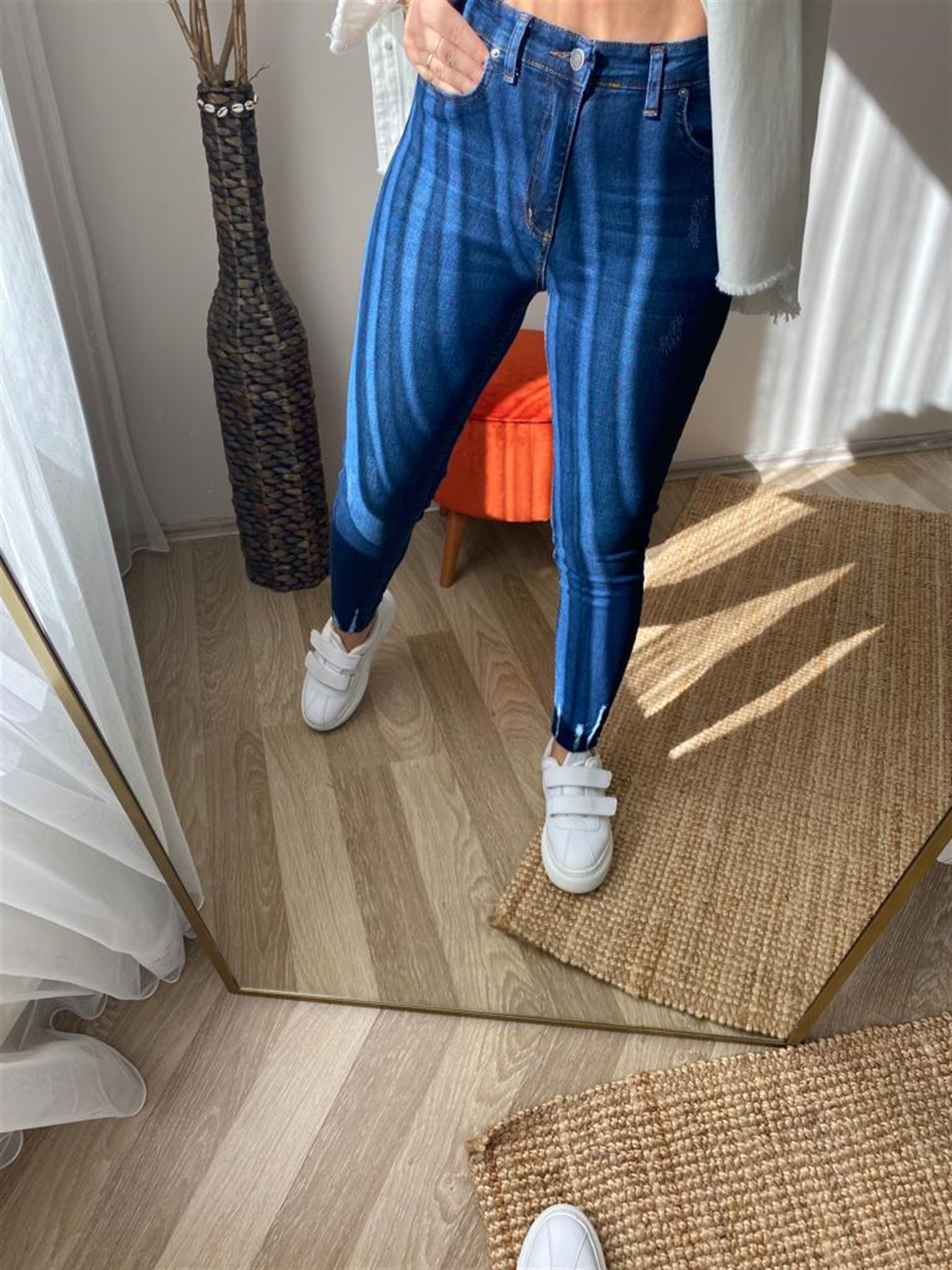 Yuksek bel full lıkra jean