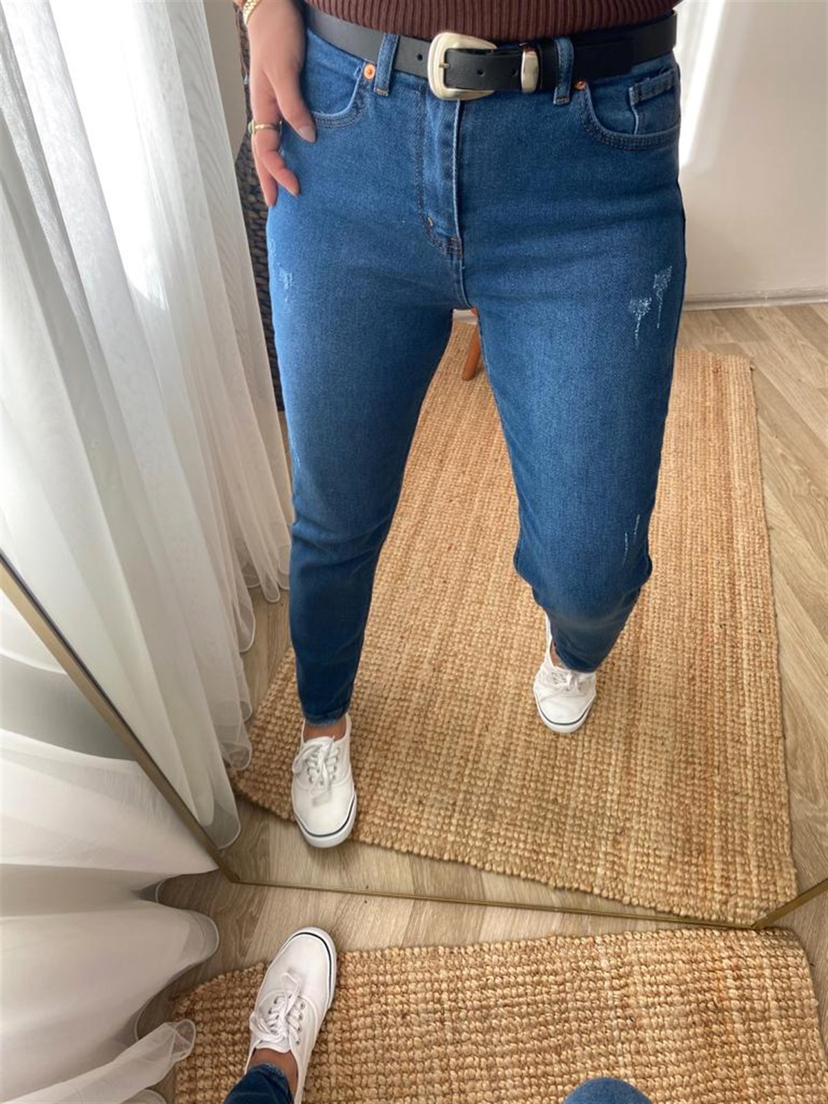 Yuksek bel lıkralı jean