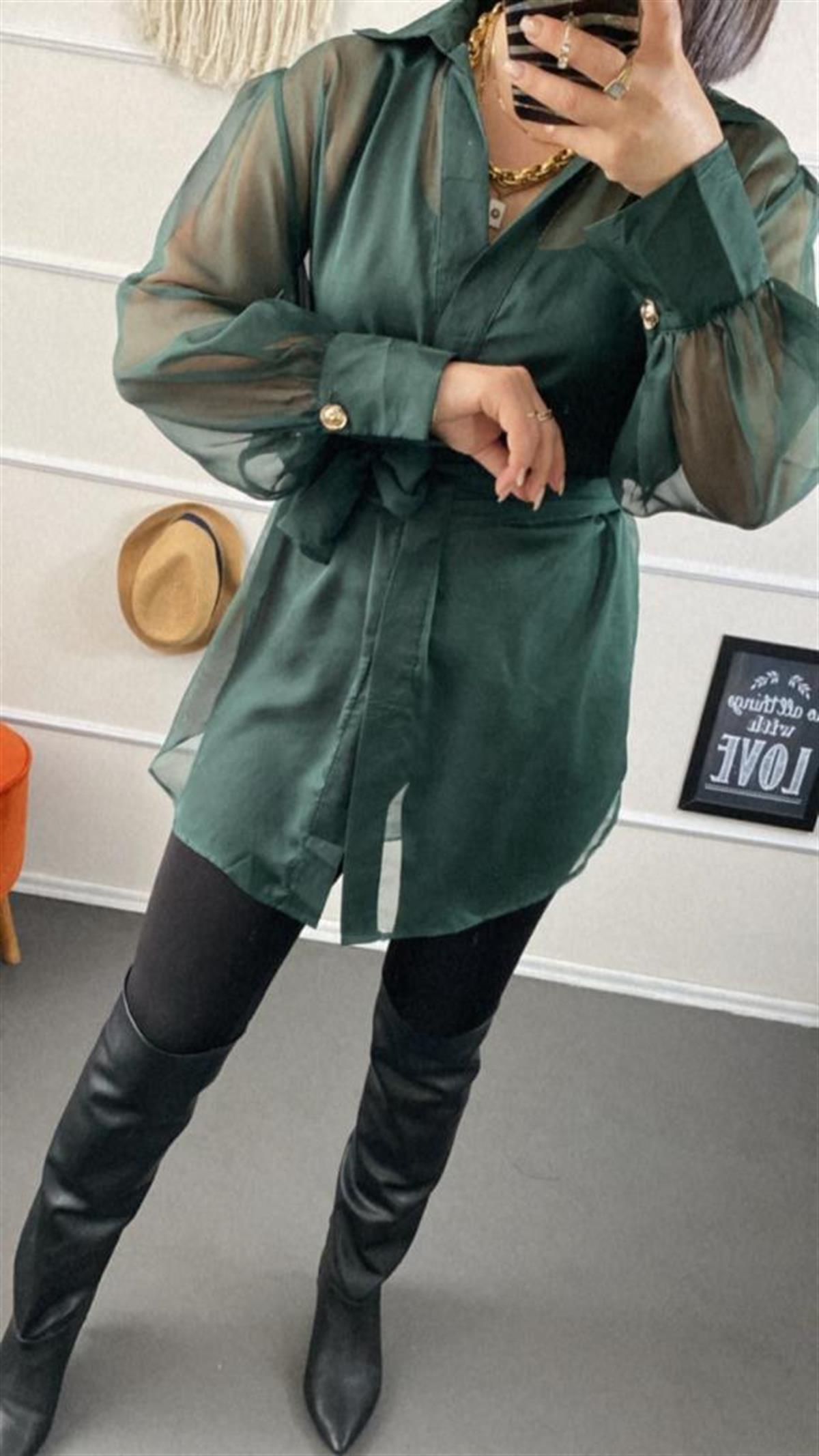 Zara tül gömlek