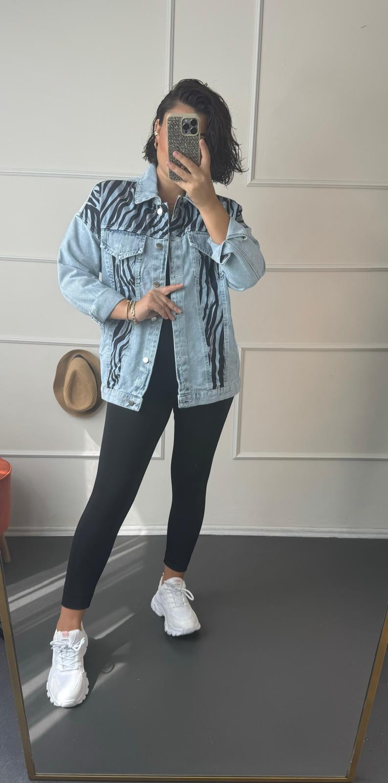 Zebra Desenli Jean Ceket