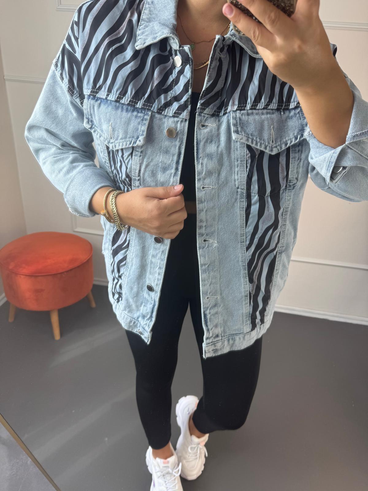 Zebra Desenli Jean Ceket