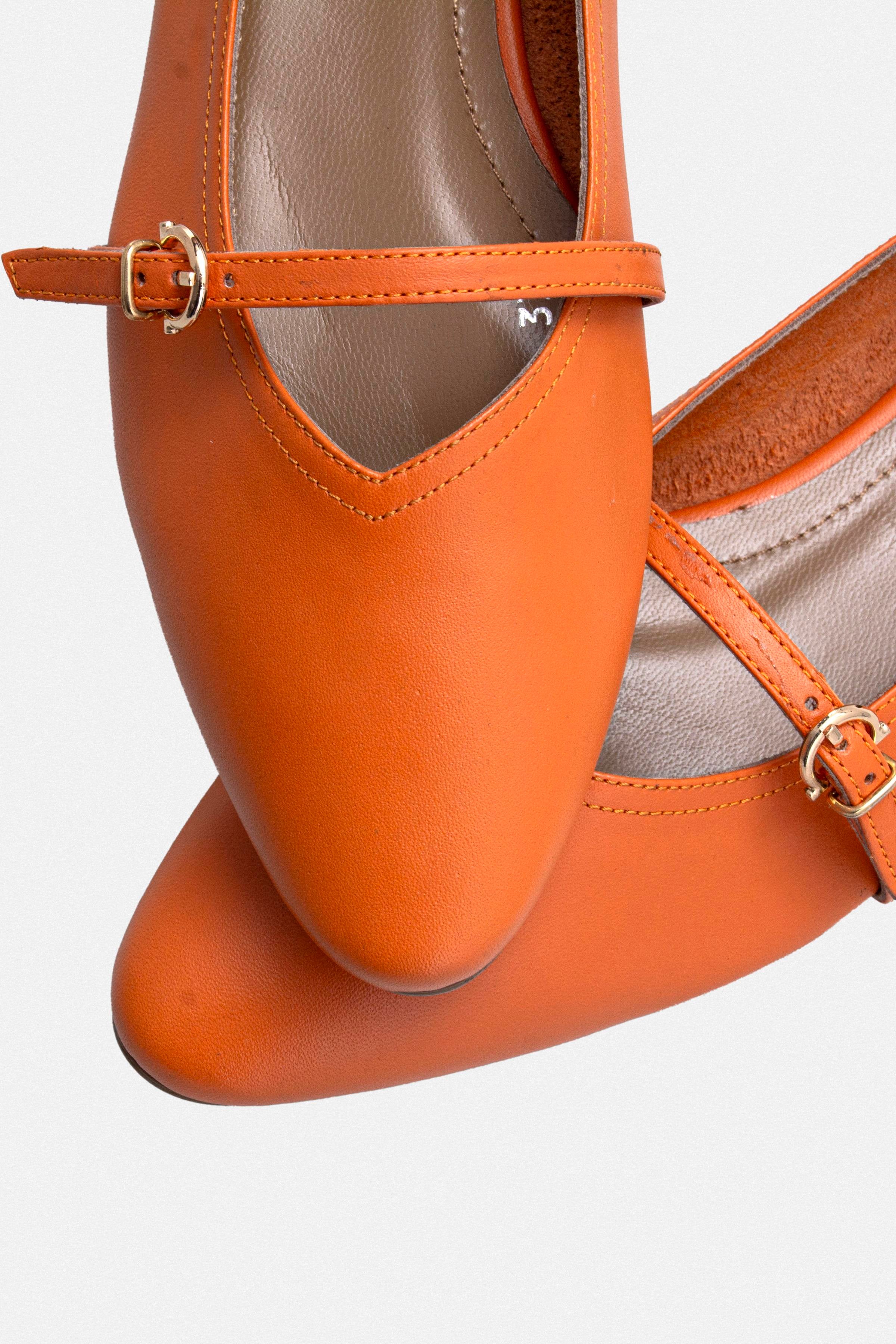 Bordoux Kadın Babet - Oranj Deri