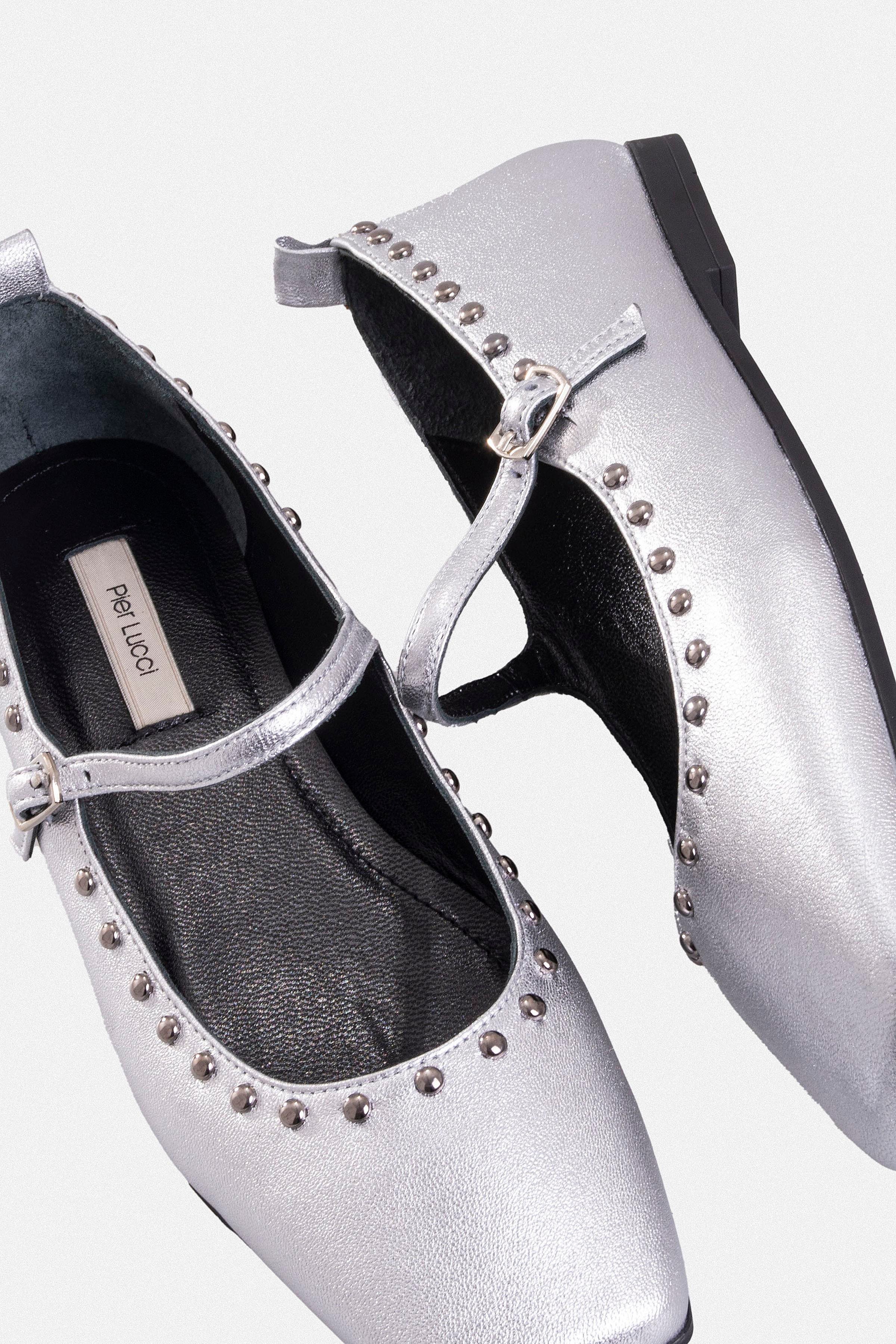 Kadın Düz Babet - Lame Deri