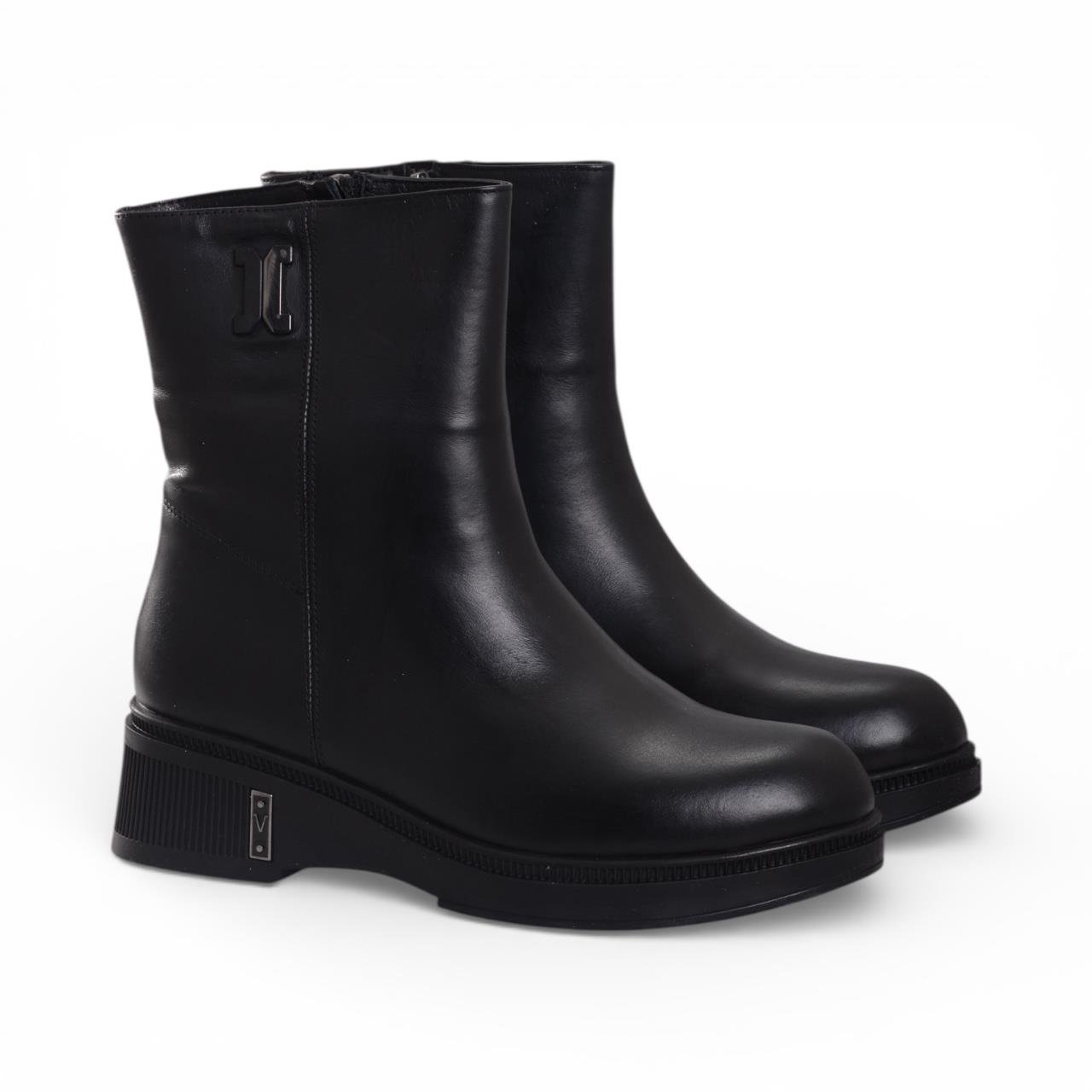 Kadın Günlük Bot - Siyah Deri