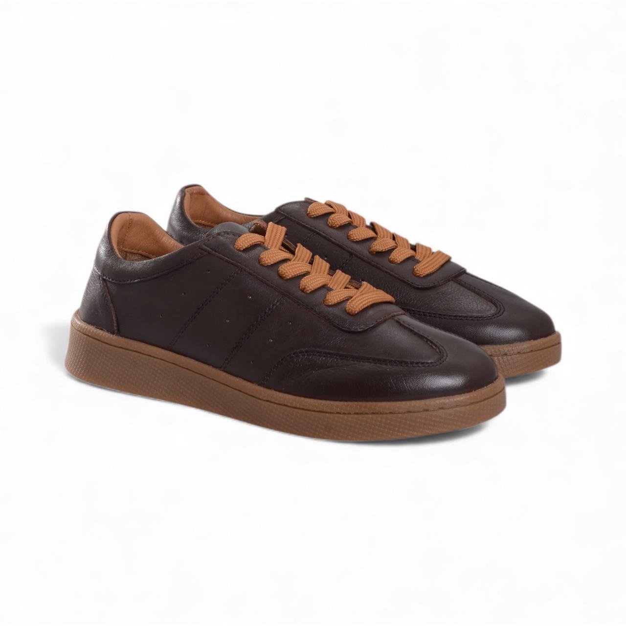 Kadın Günlük Sneakers - Kahve Deri