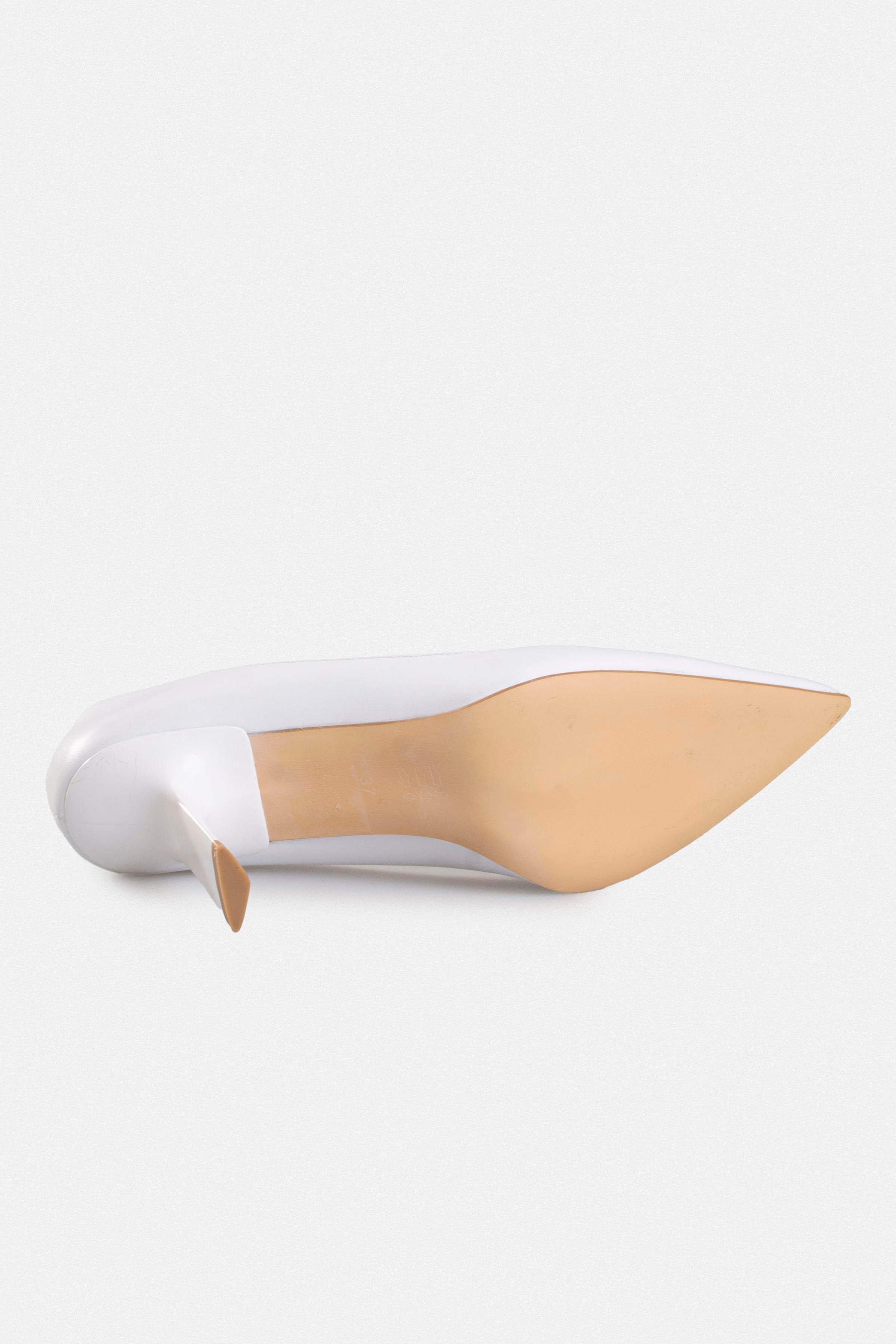 Kadın İnce Topuklu Ayakkabı - Beyaz Deri