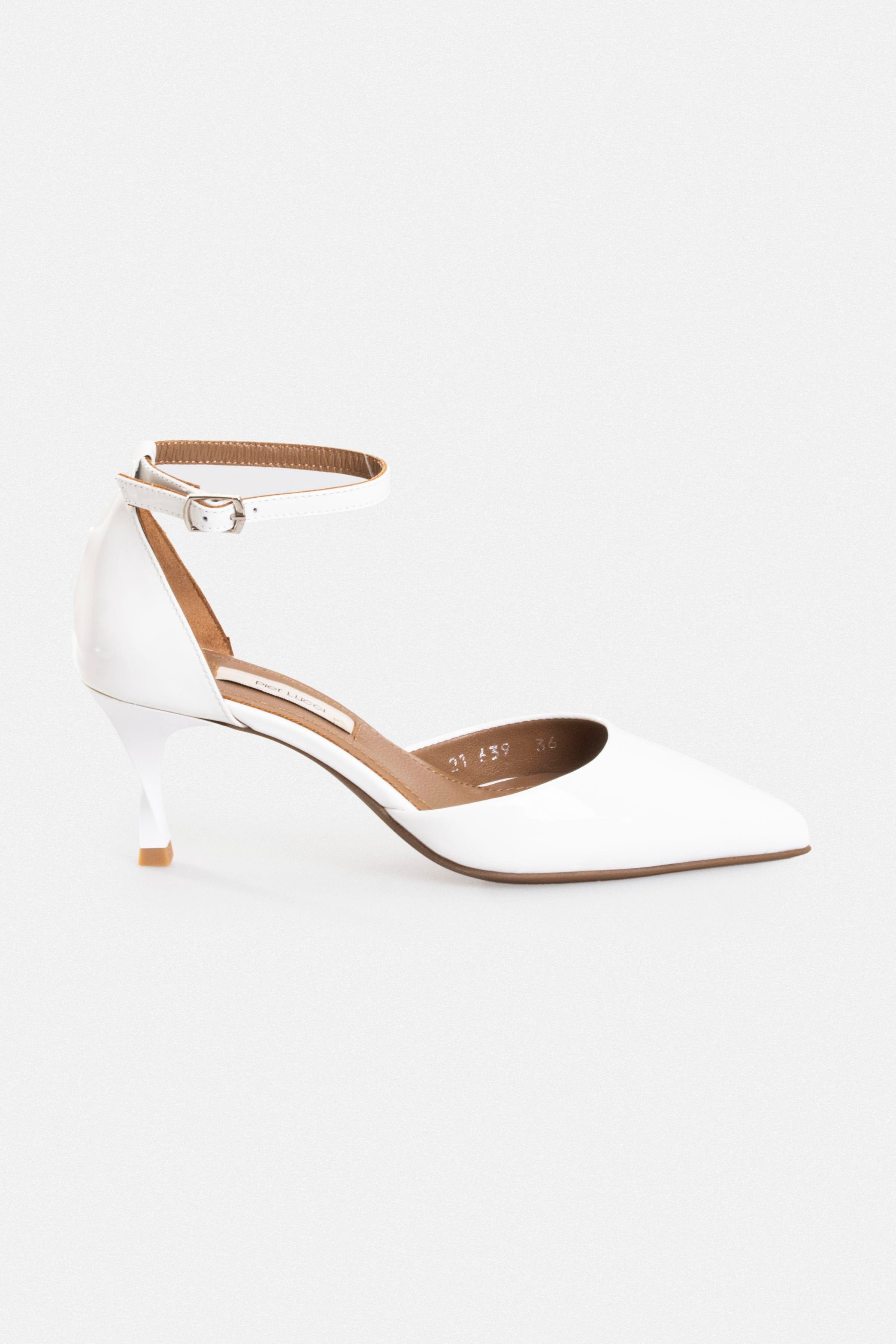 Kadın İnce Topuklu Ayakkabı - Beyaz Rugan