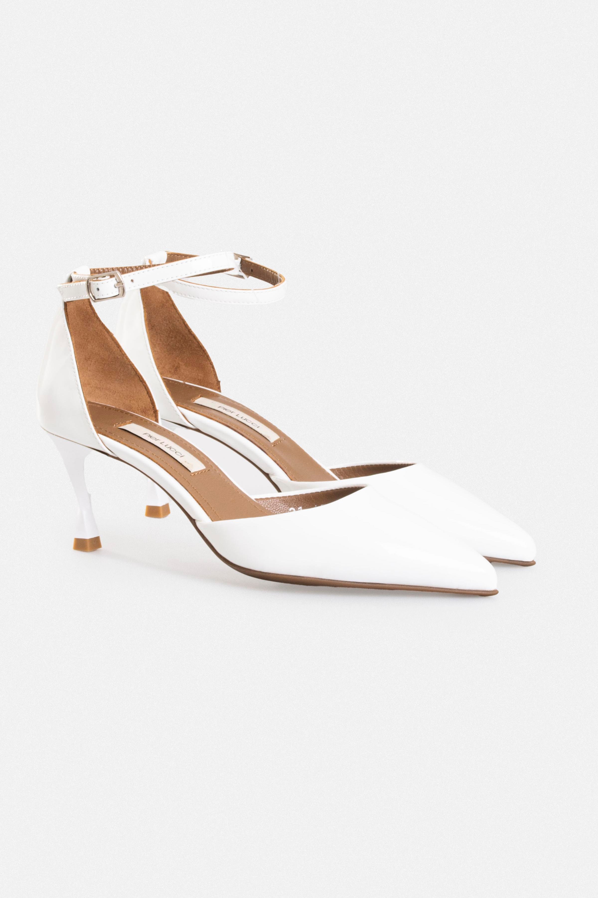 Kadın İnce Topuklu Ayakkabı - Beyaz Rugan