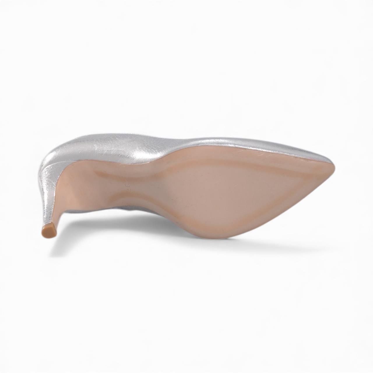 Kadın İnce Topuklu Ayakkabı - Gümüş Baskı 