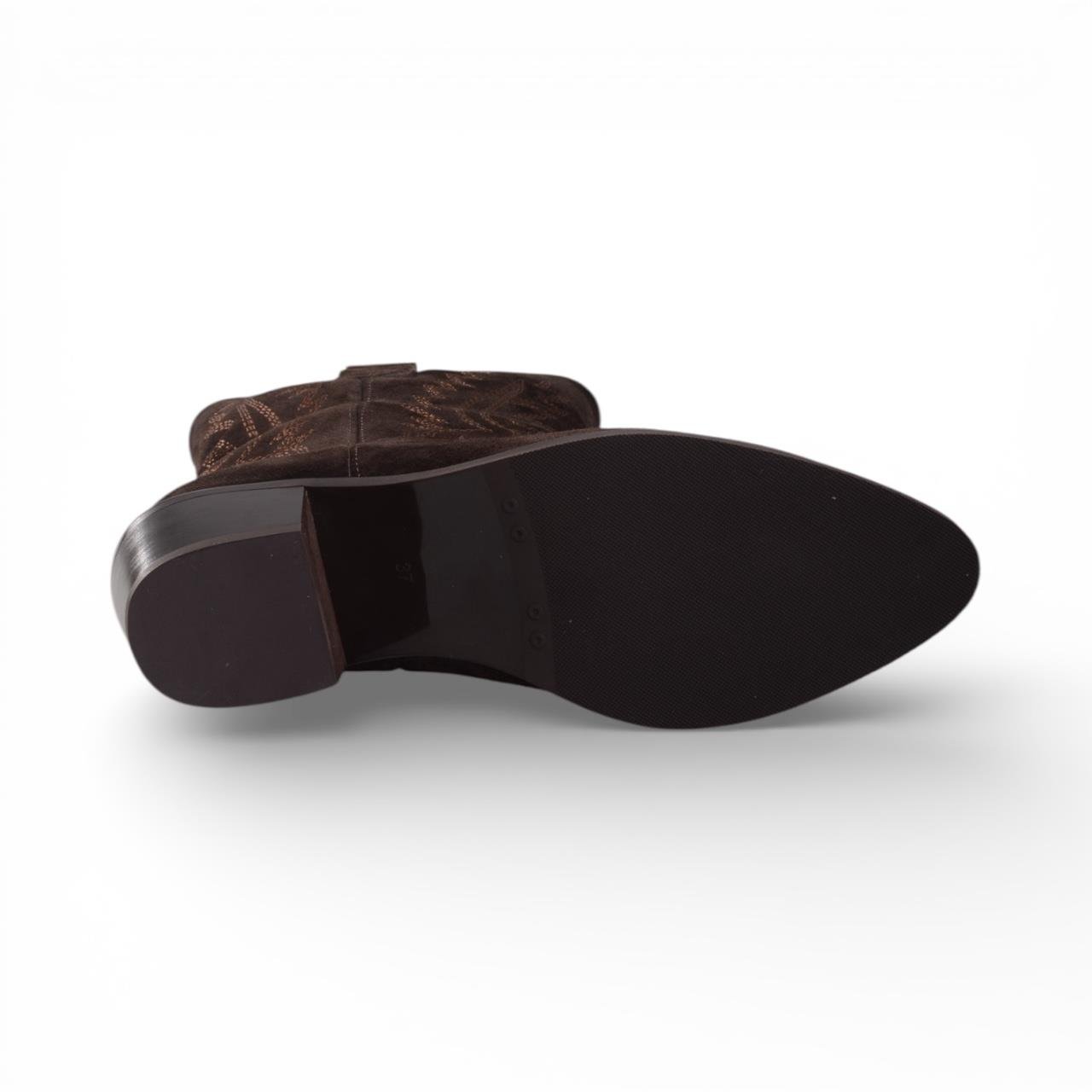 Kadın Kalın Topuklu Bot - Bitter Kahve Süet