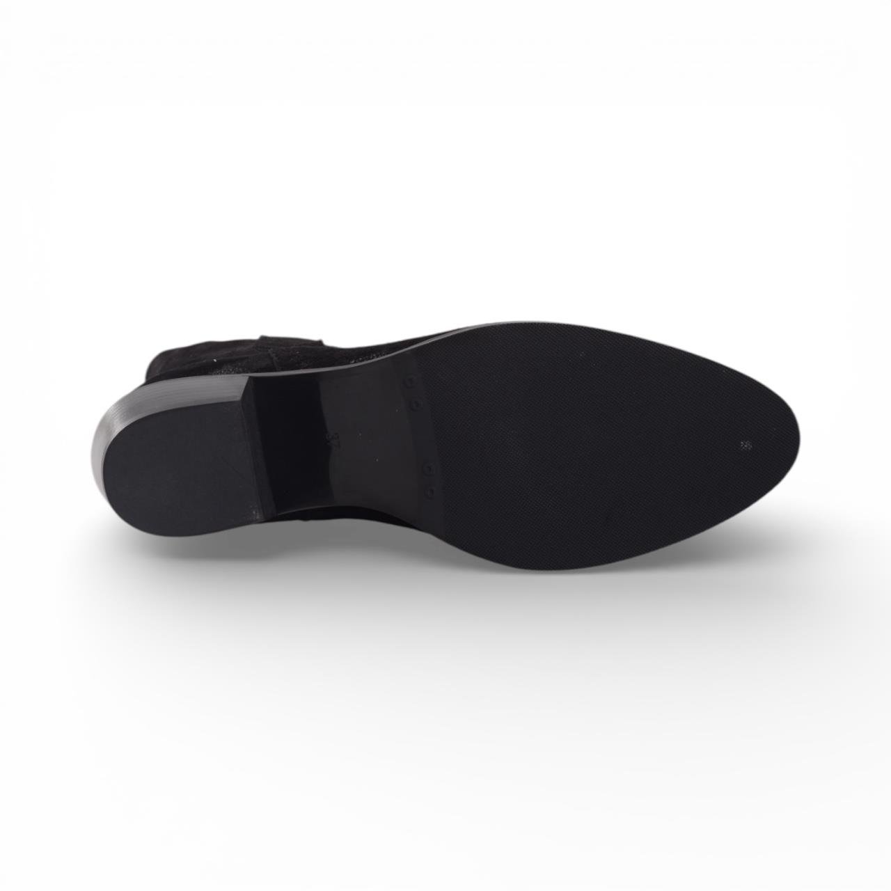 Kadın Kalın Topuklu Bot - Siyah Süet