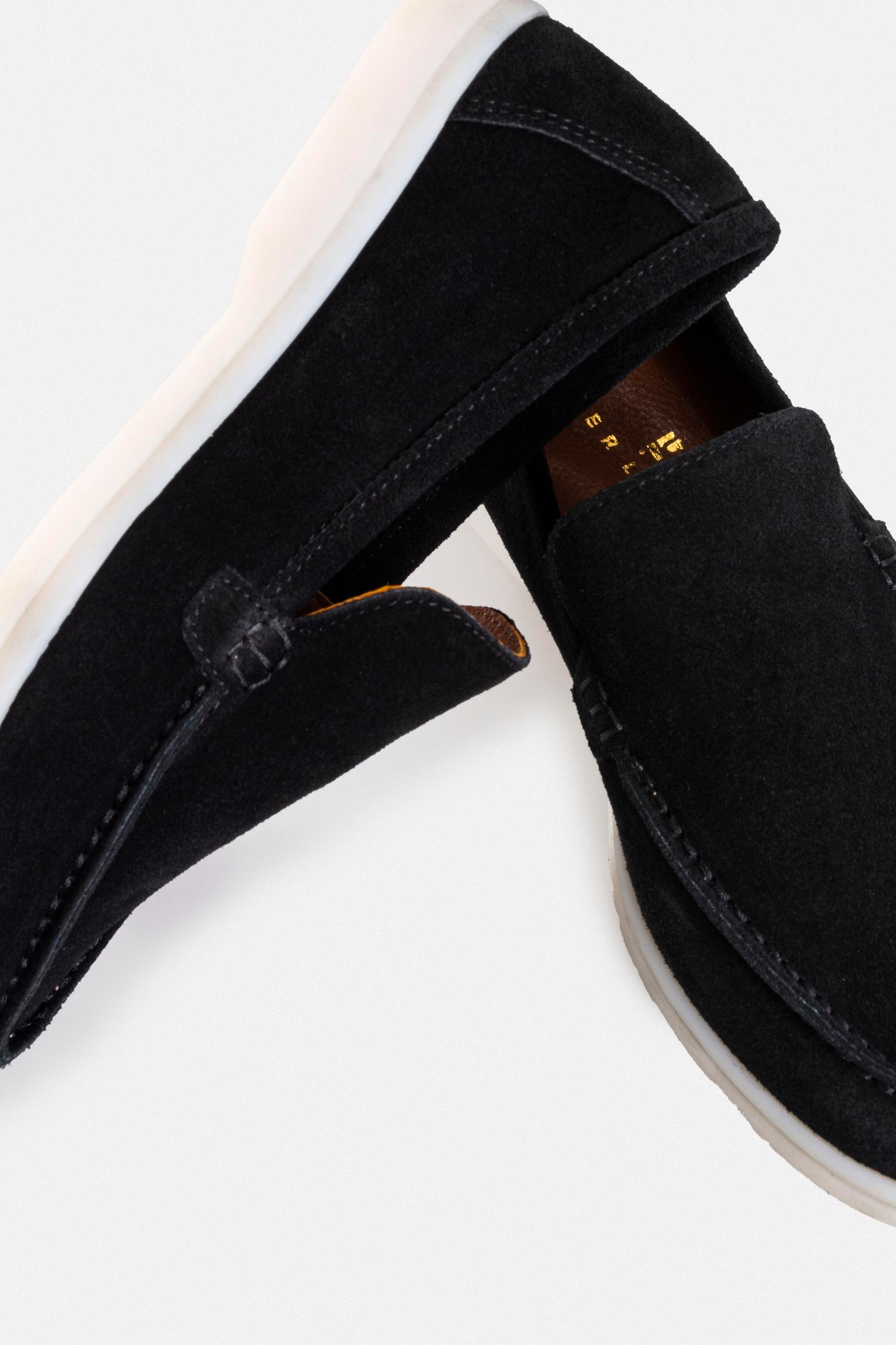 Kadın Loafer Babet Ayakkabı - Siyah Süet