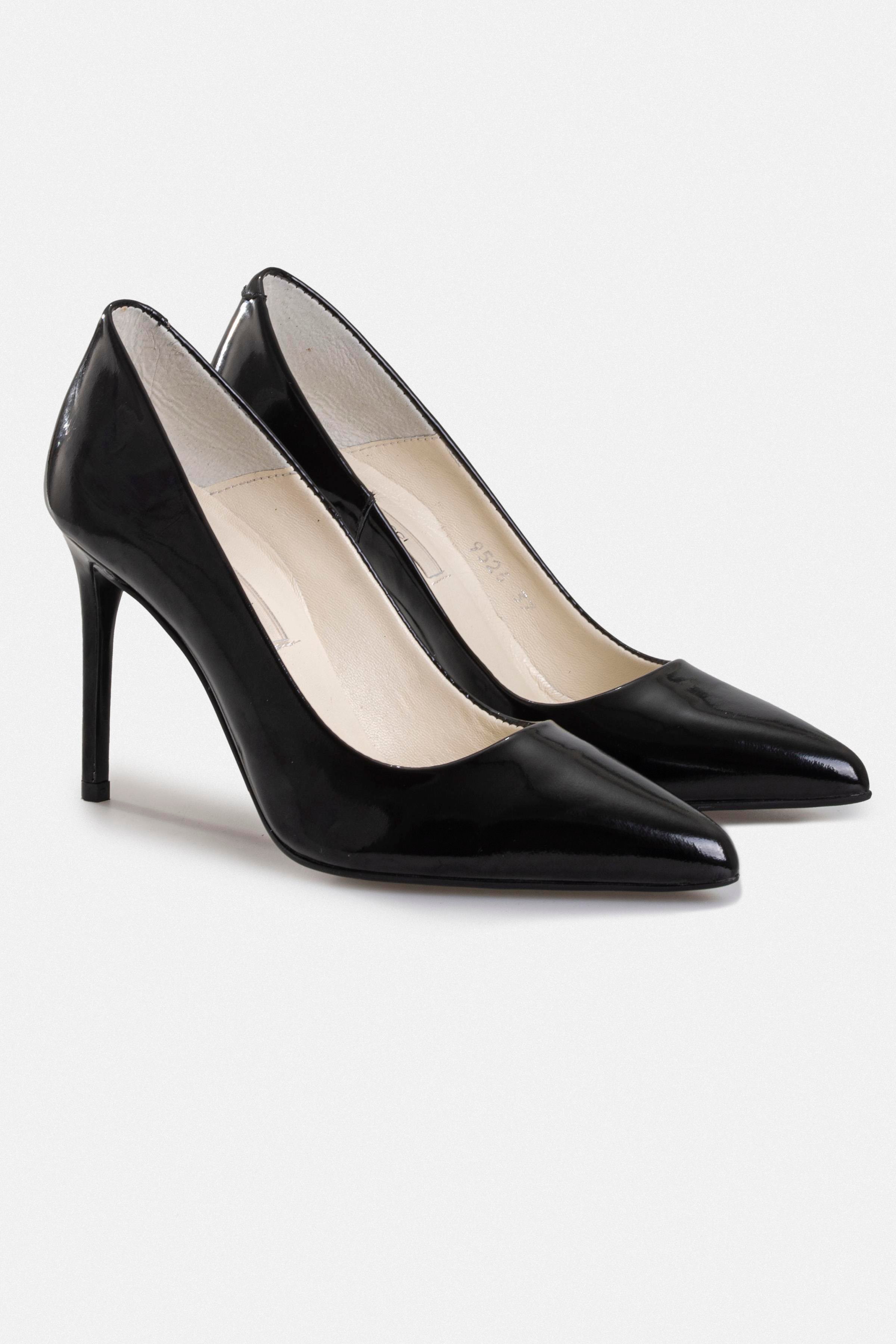 Kadın Yüksek Topuklu Ayakkabı - Siyah Rugan