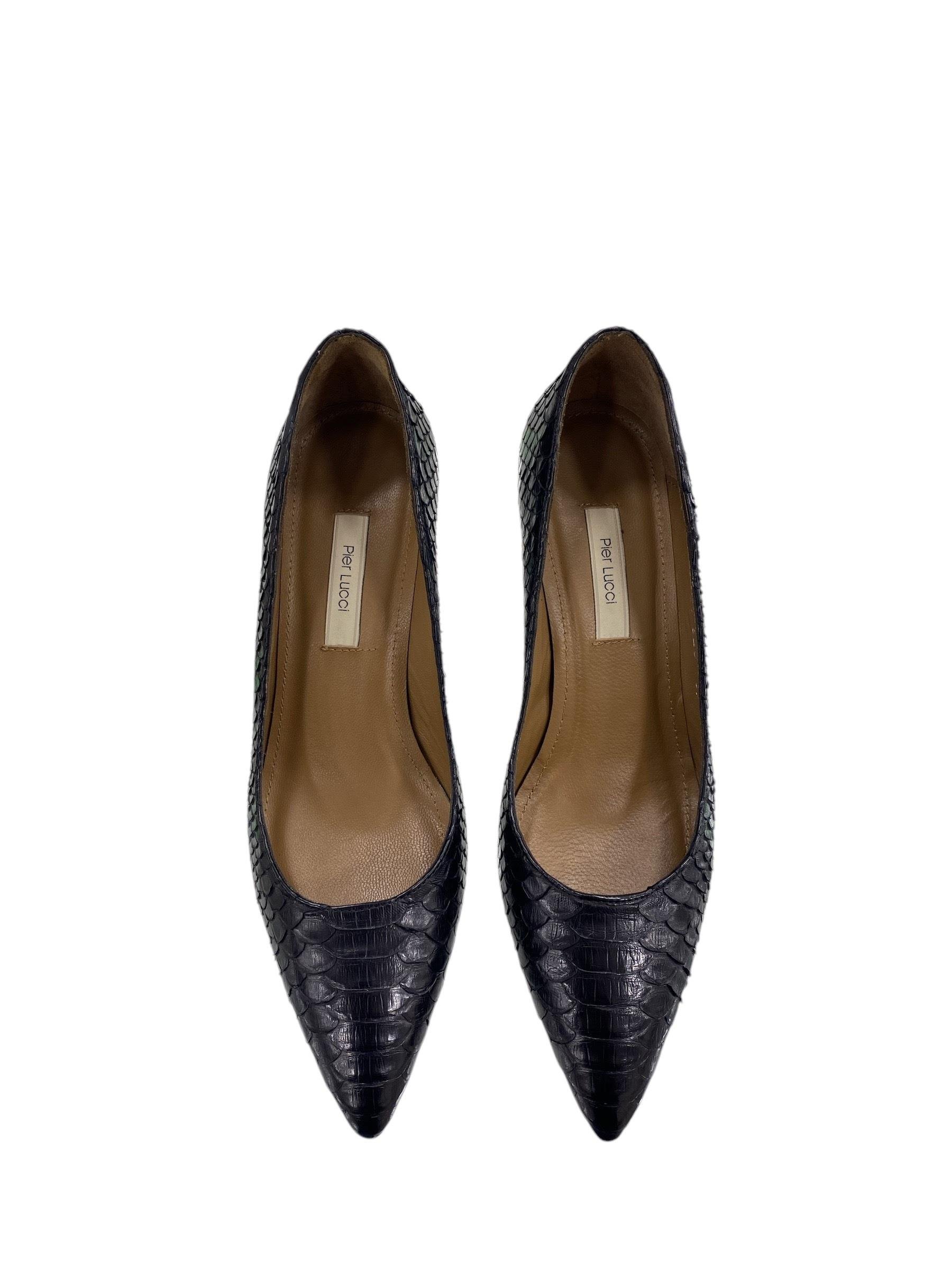 Salvadore Kadın Ayakkabı - Siyah Yılan