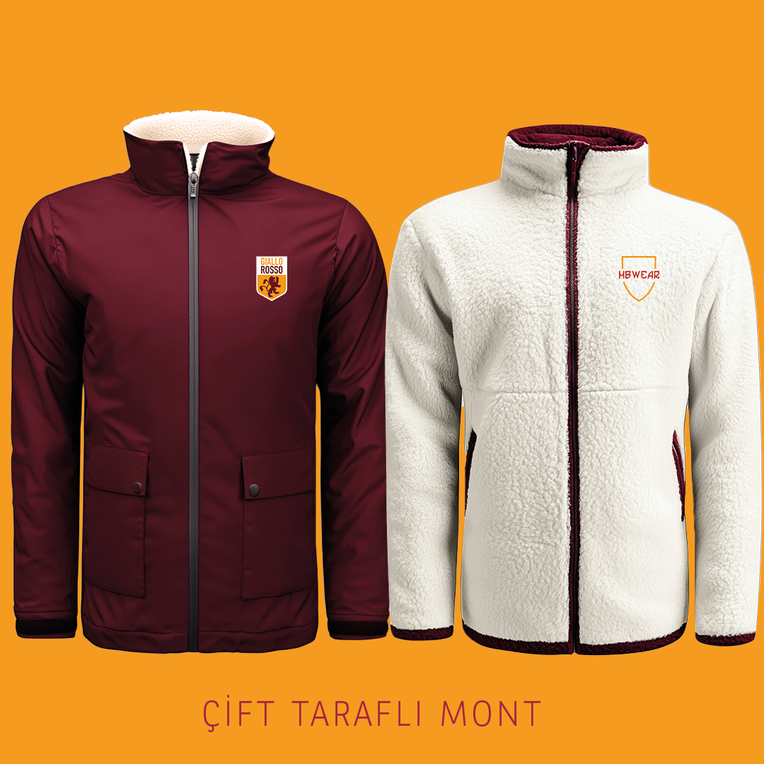 Bordo çift taraflı mont gr