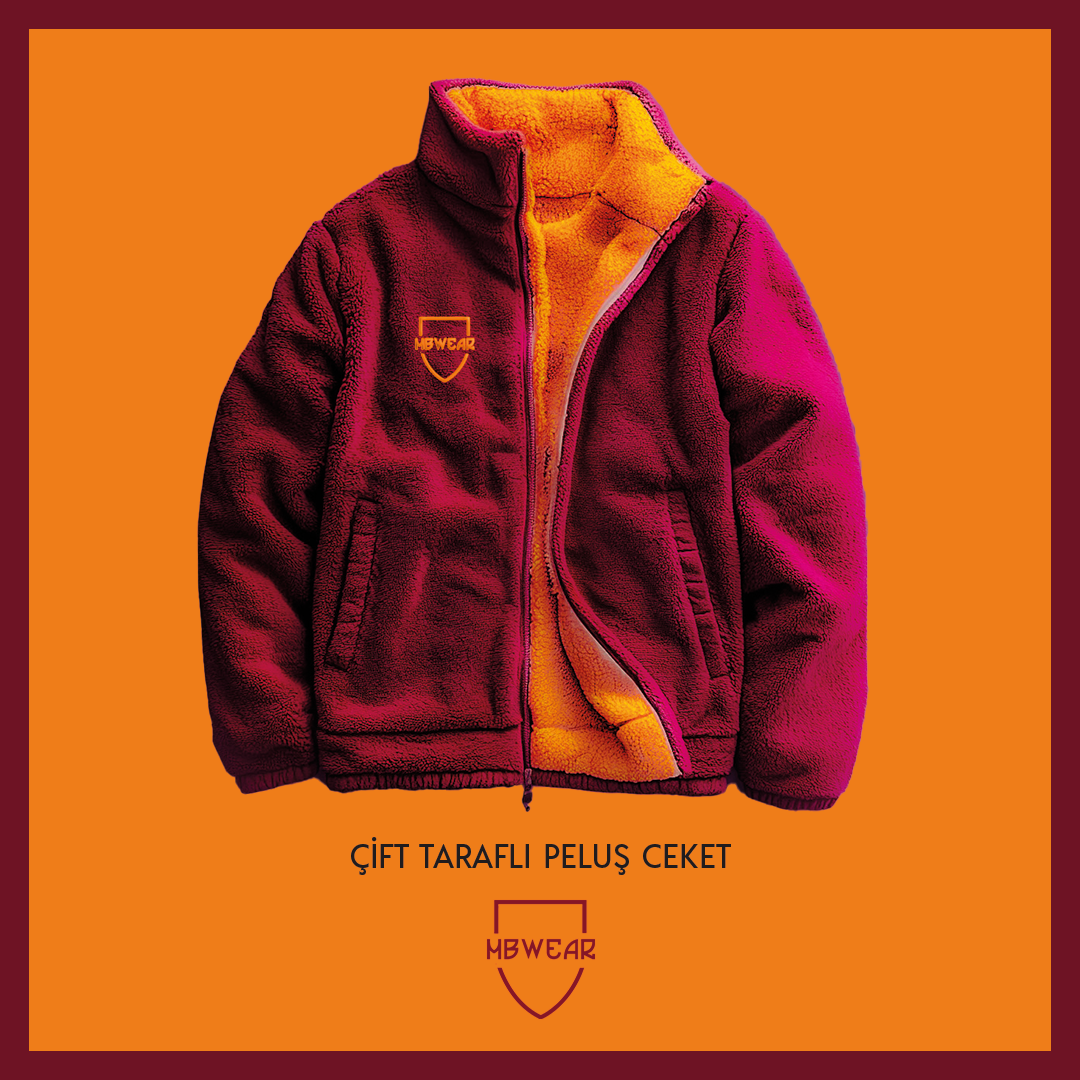 Çift Taraflı Giallo Rosso Peluş