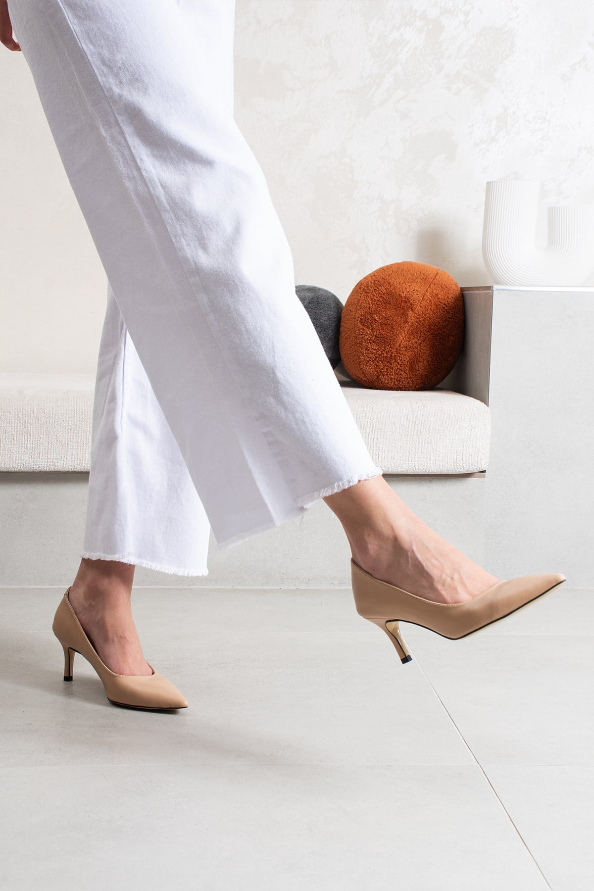 Pael Ten Deri Kadın Stiletto Topuklu Ayakkabı 