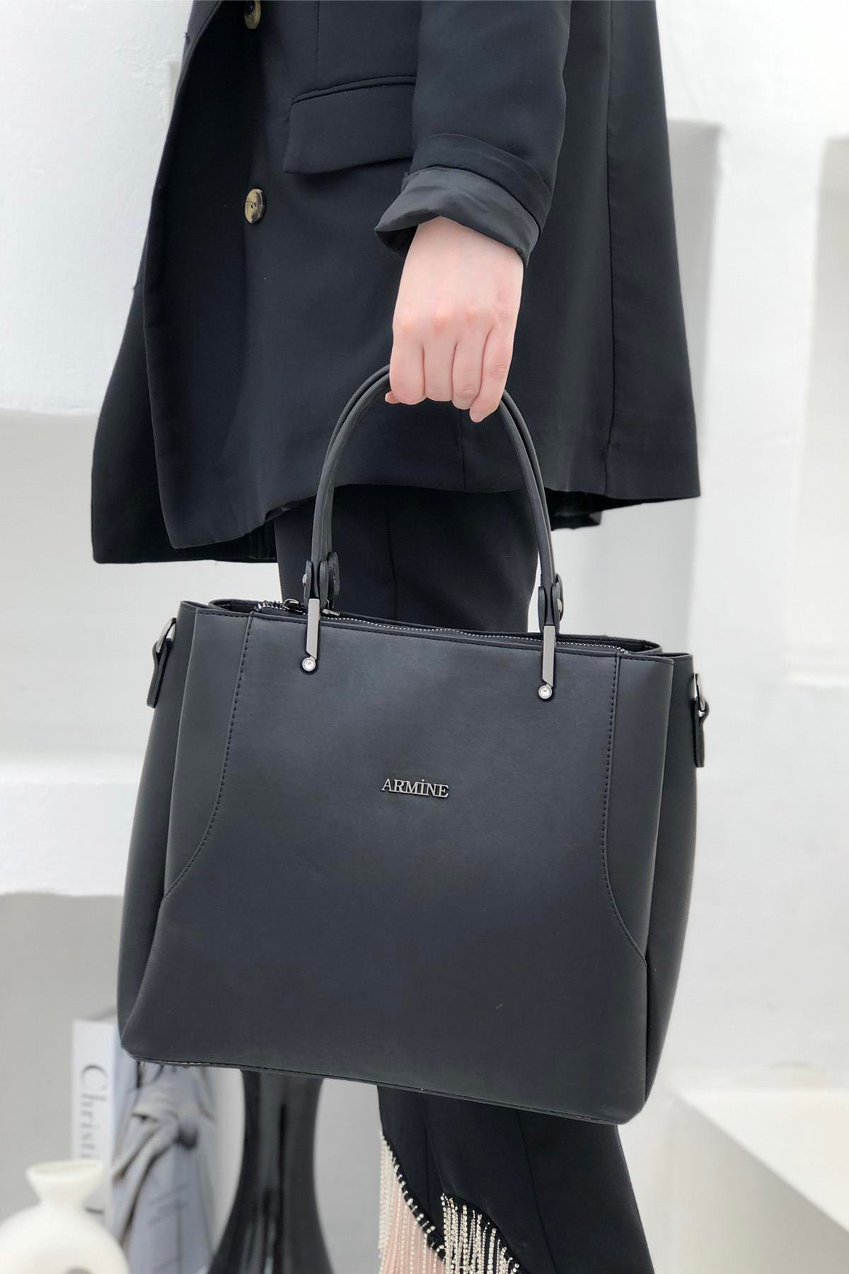 Armine Çanta 208 Siyah Lazer