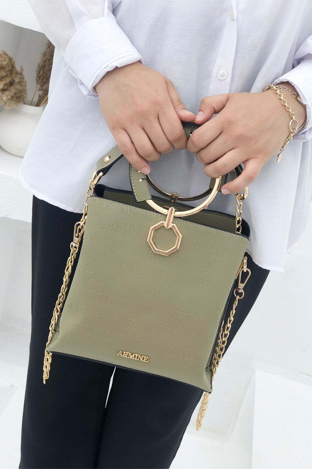 Armine Çanta 260 Haki Lazer