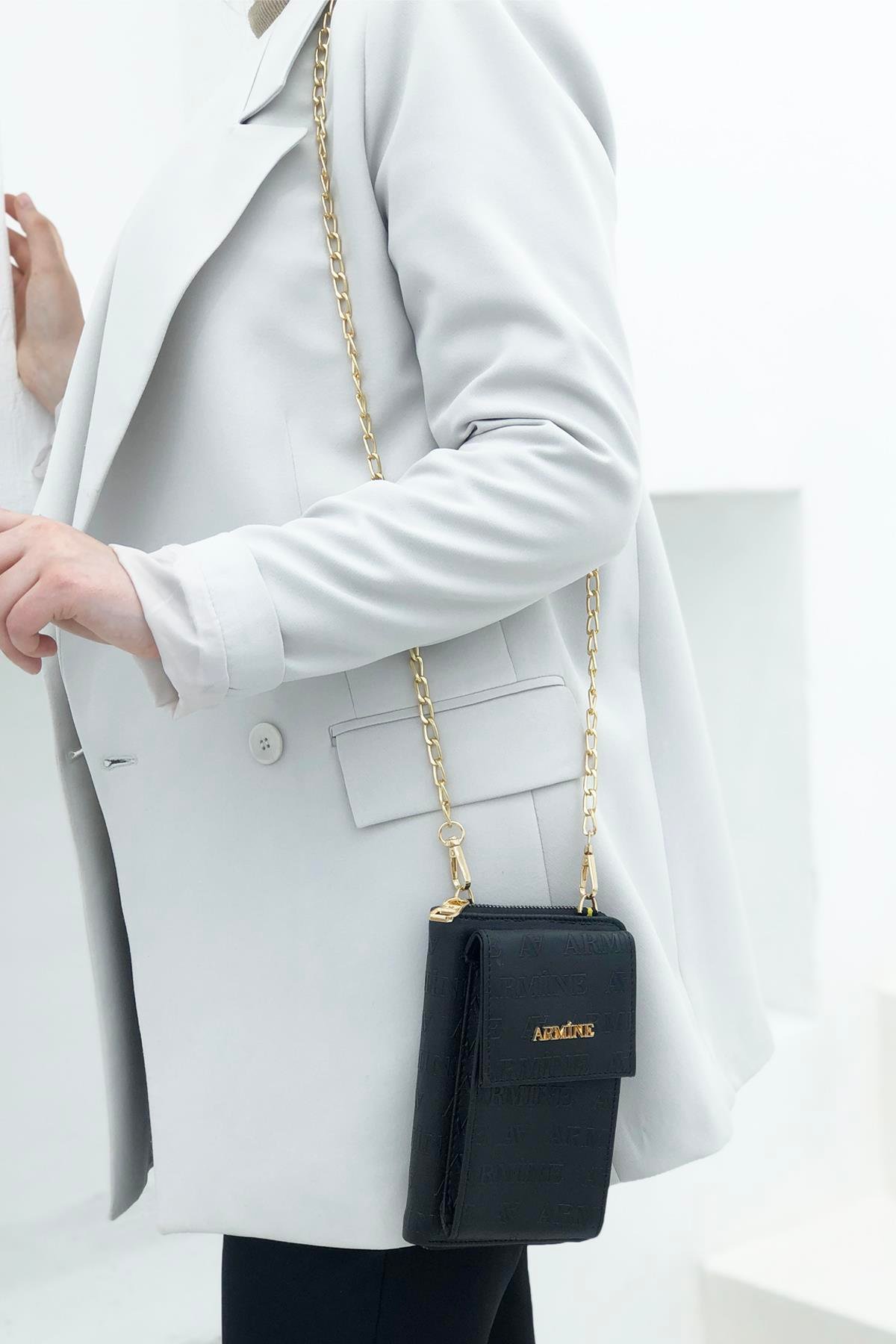 Armine Çanta 265 Siyah Lazer