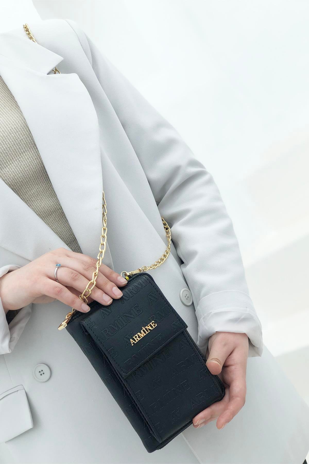 Armine Çanta 265 Siyah Lazer