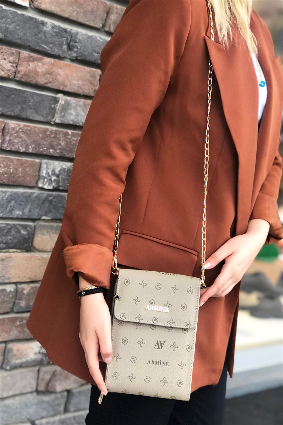 Armine Çanta 266 Vizon Baskılı