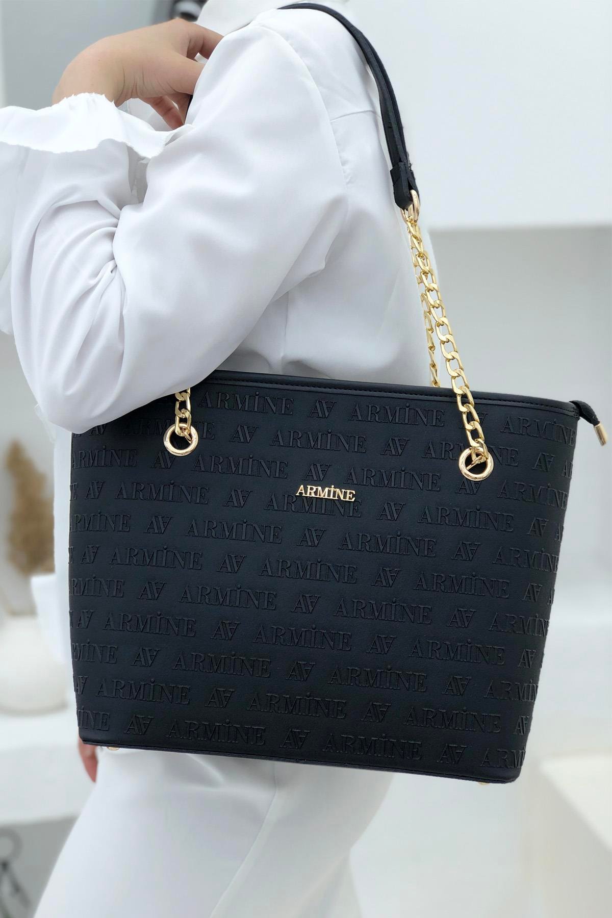 Armine Çanta 271 Siyah Lazer