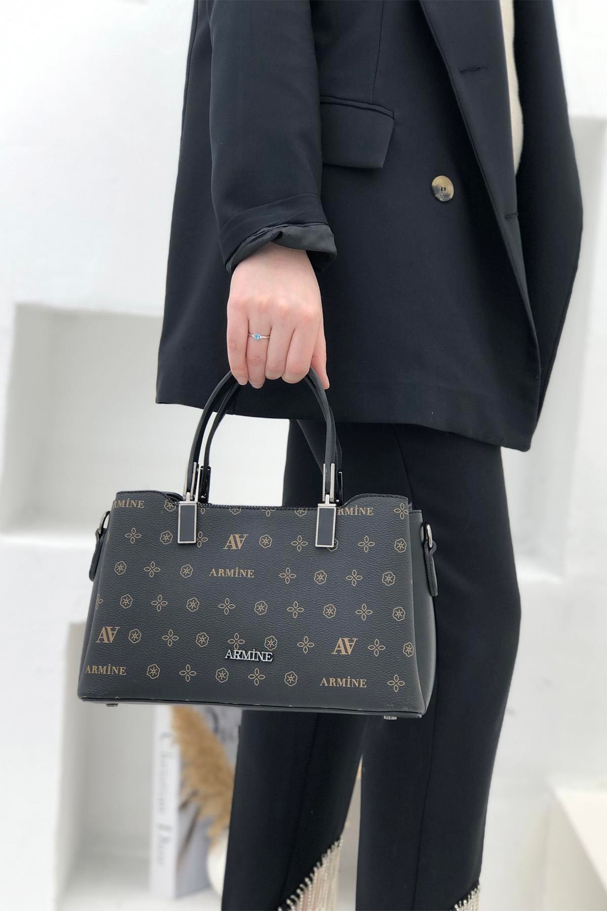 Armine Çanta 311 Siyah Baskılı