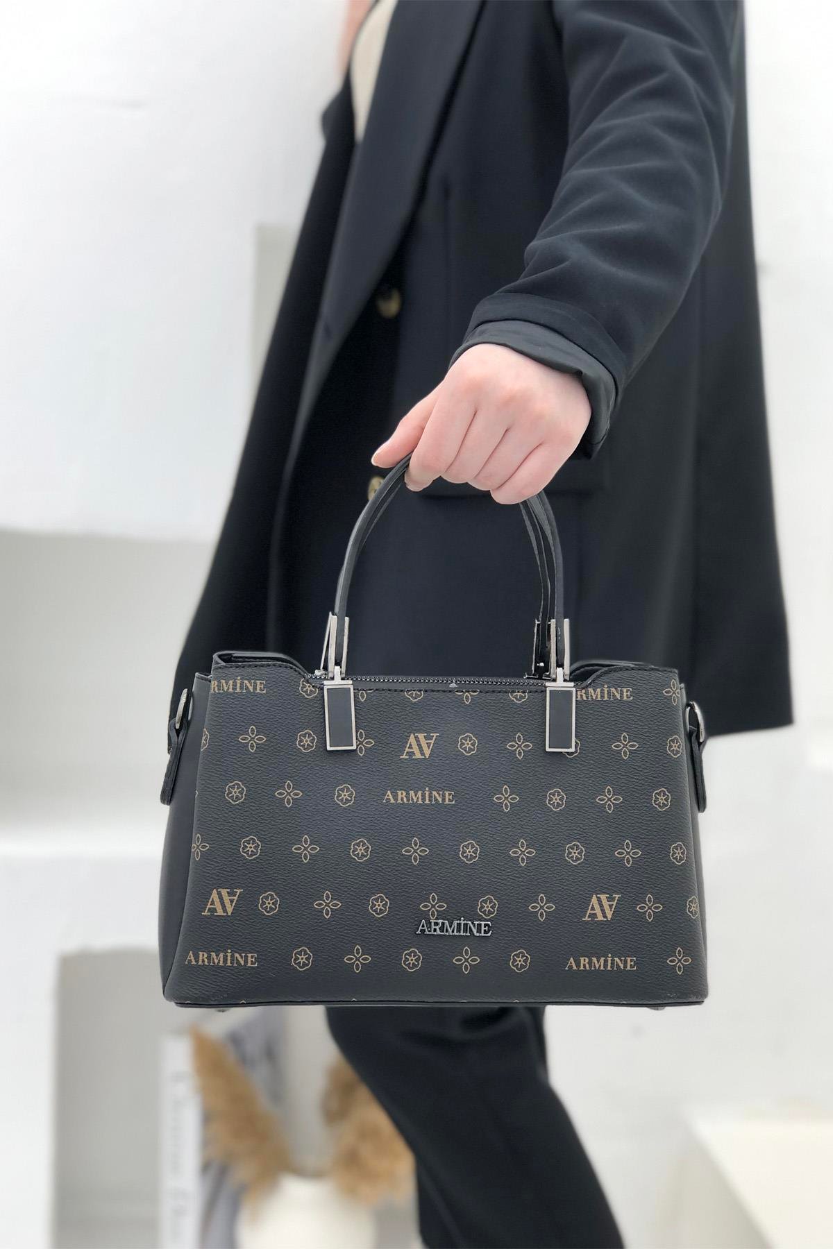 Armine Çanta 311 Siyah Baskılı