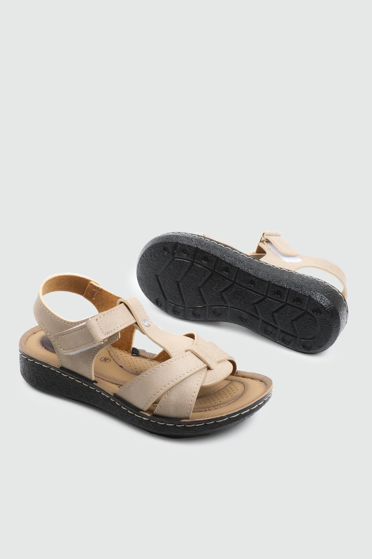 AVOX 6403 Kadın Sandalet Bej