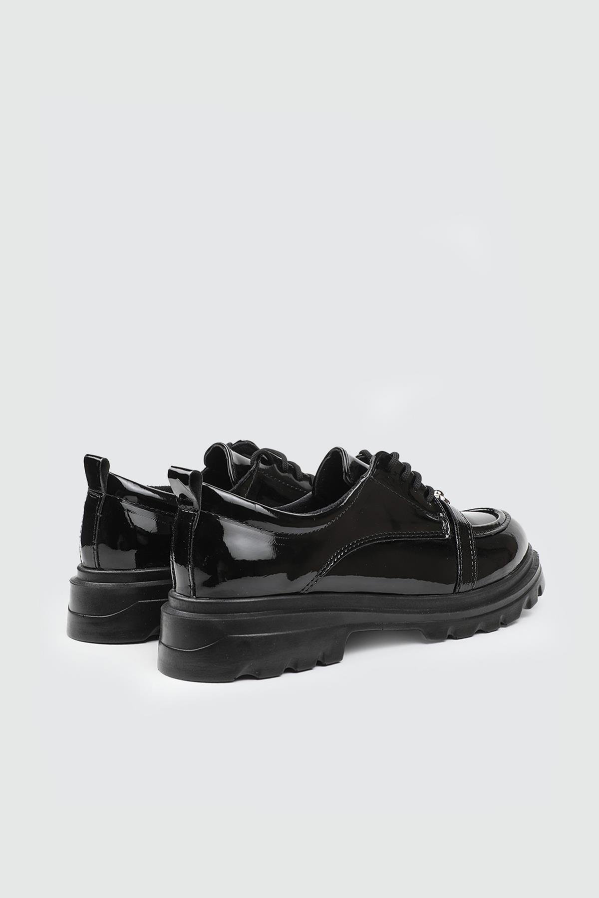 Bağlı Makosen Kadın Ayakkabı Siyah Rugan My Bella DRS-180 25K 