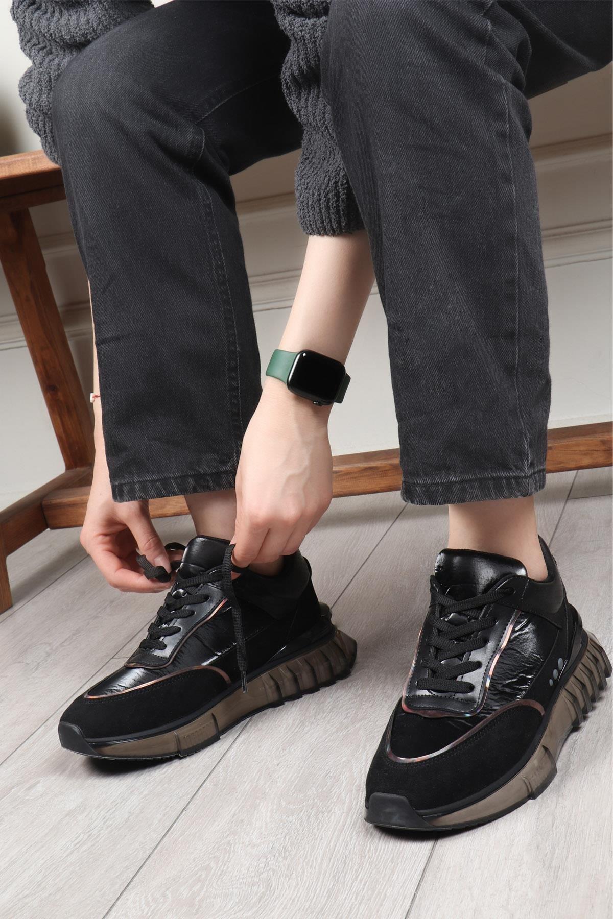 BEREL G228 Paraşüt Kadın Ayakkabı Siyah