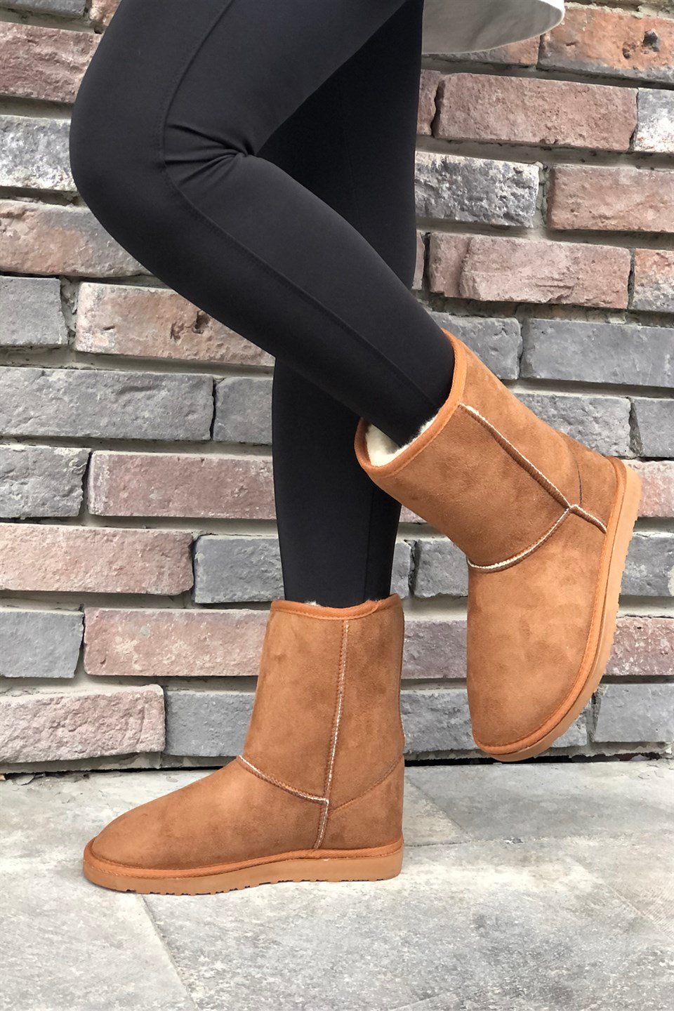 BLACK UGG DÜZ Kadın Bot Taba